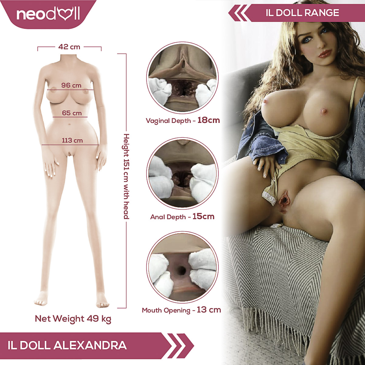 Neojoy Girlfriend Big Butt Alexandra - Realistic Sex Doll - 163cm - Image 5
